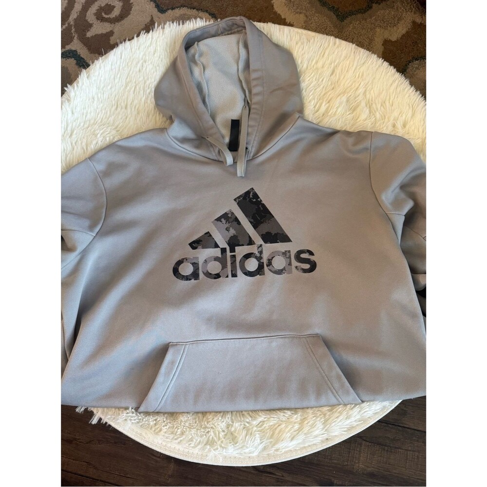 Adidas AEROREADY Gray Pullover Hoodie XL Men’s Athletic Sweatshirt